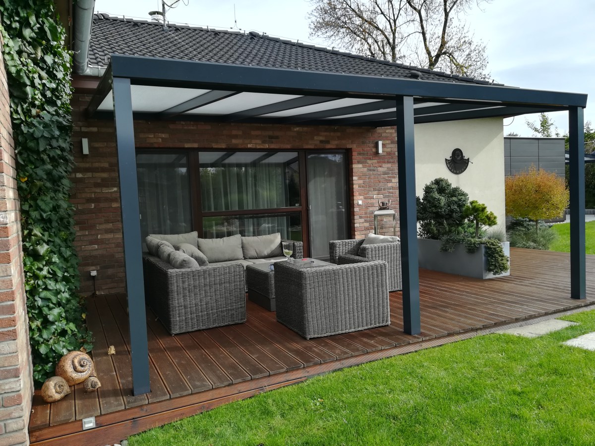 Pergola antracit RAL 7016 700 x 250 cm provedení PROFI.